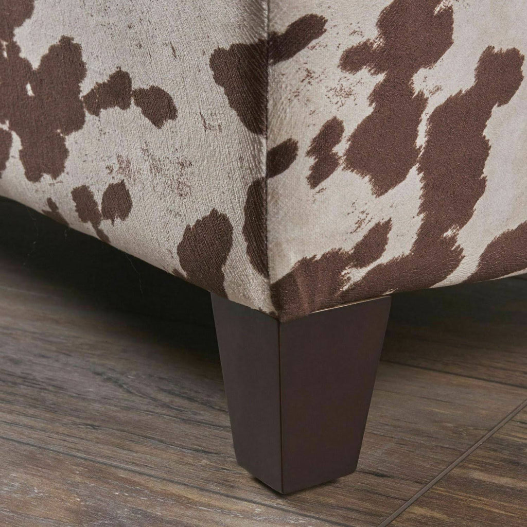 Velvet Cow Print Storage Ottoman Bench P55274