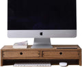 Wood Monitor Stand with 2 Drawers, Dark Brown, Pack of 2 R922869