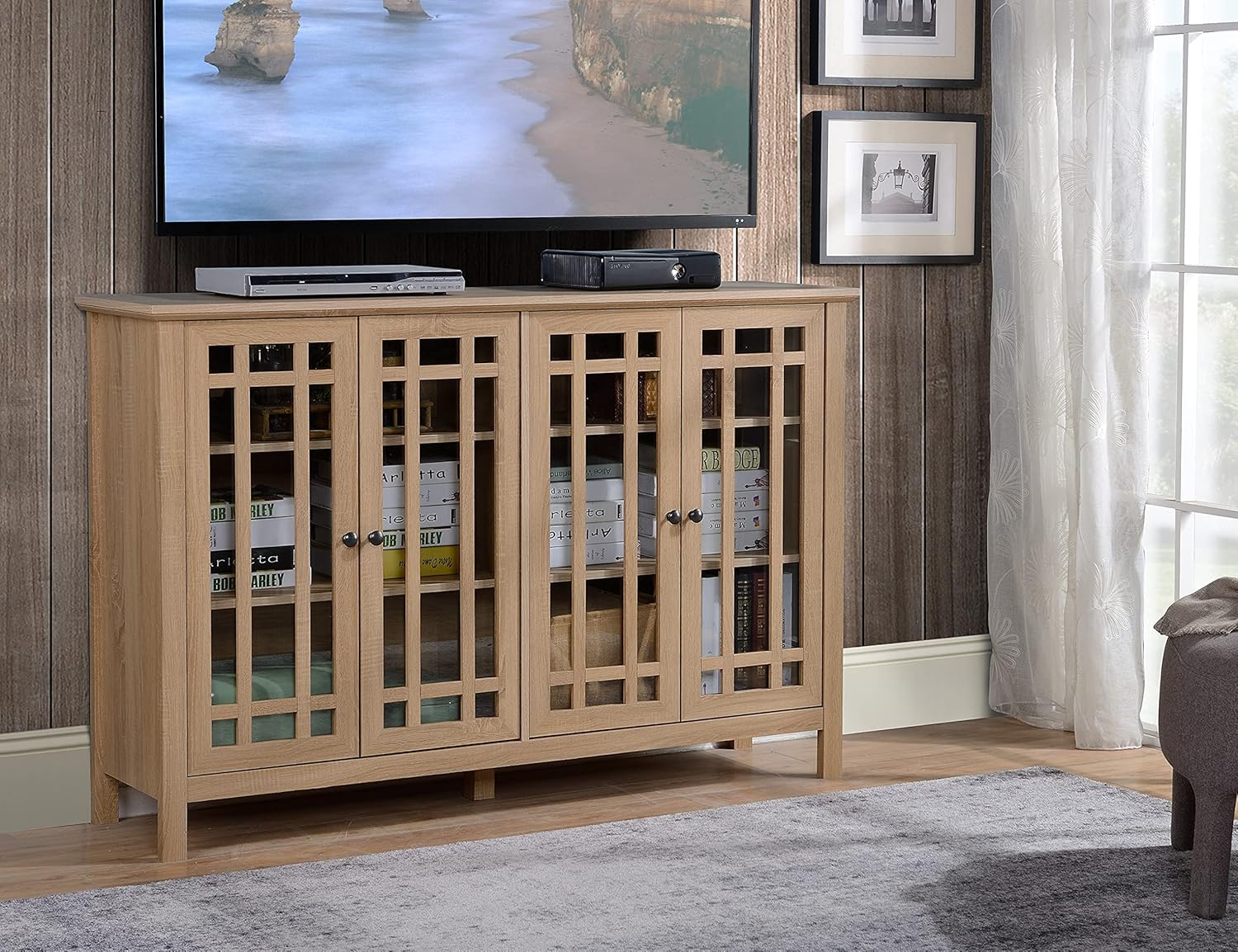 4 Door Glass Storage Cabinet T54032