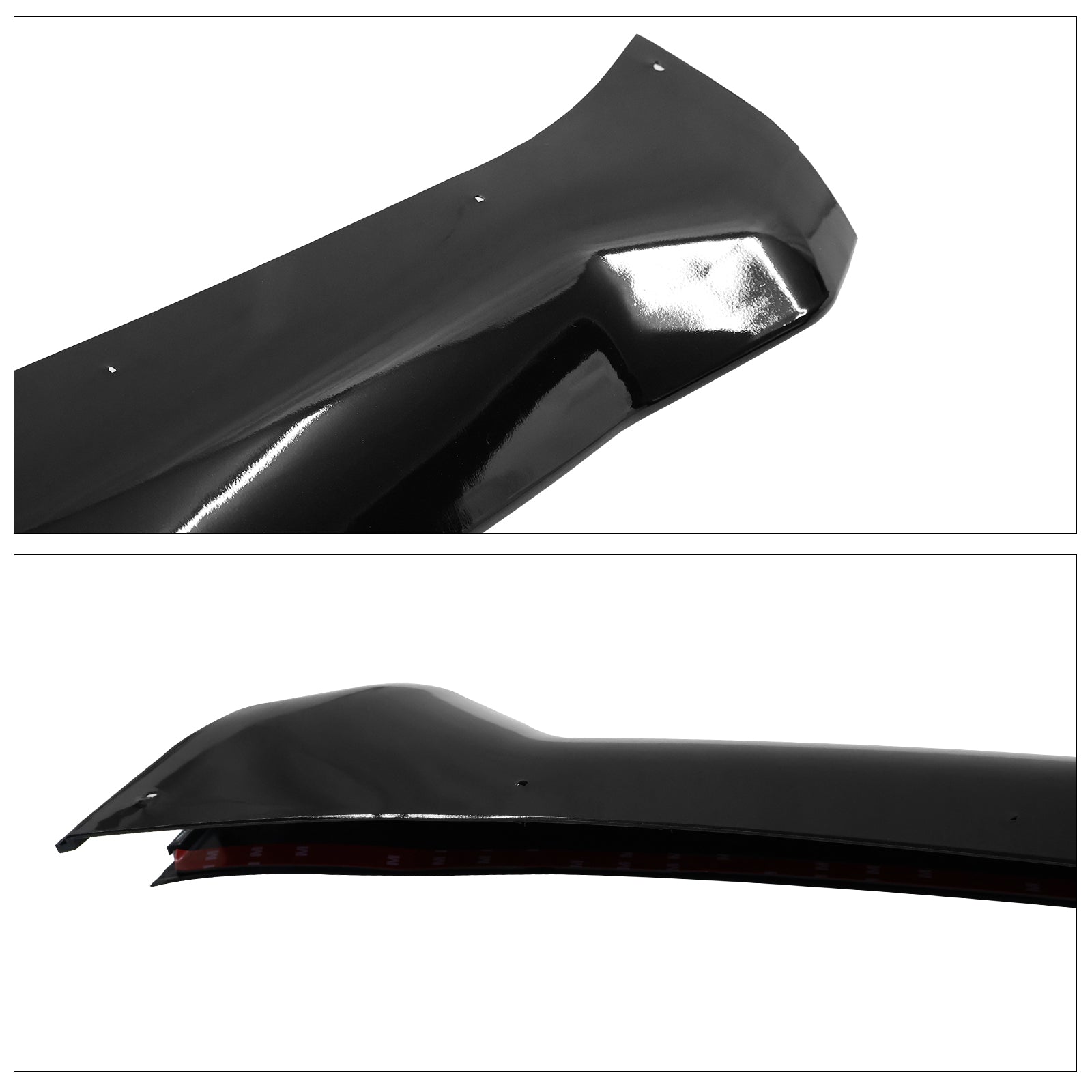 Gloss Black 3PC Front Bumper Lip Spoiler Splitter C2713