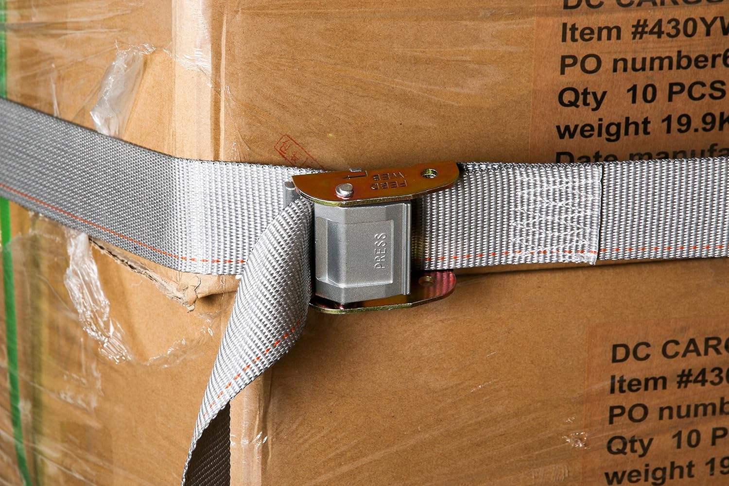 2 x 16' Grey Polyester Cam Buckle E Track Strap H4846