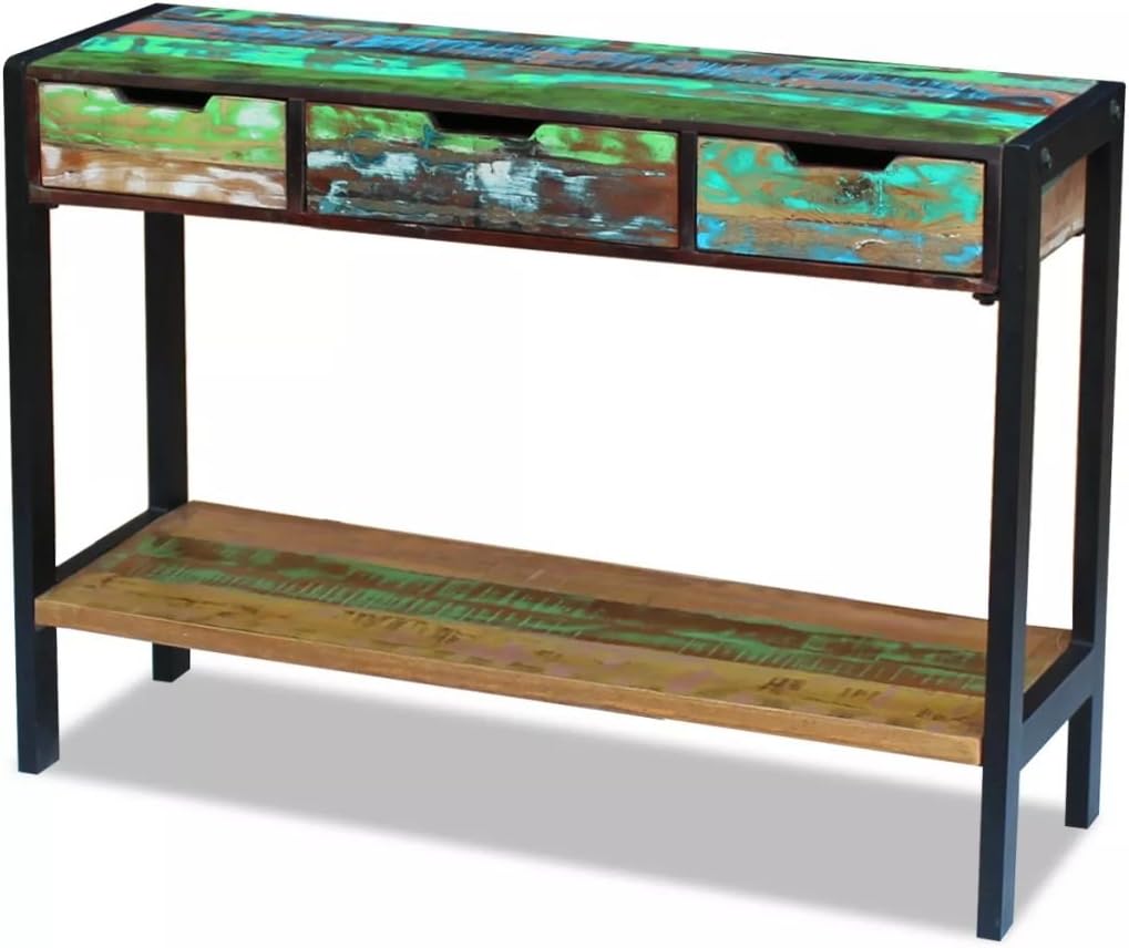 Solid Reclaimed Wood Sideboard with 3 Drawers D839