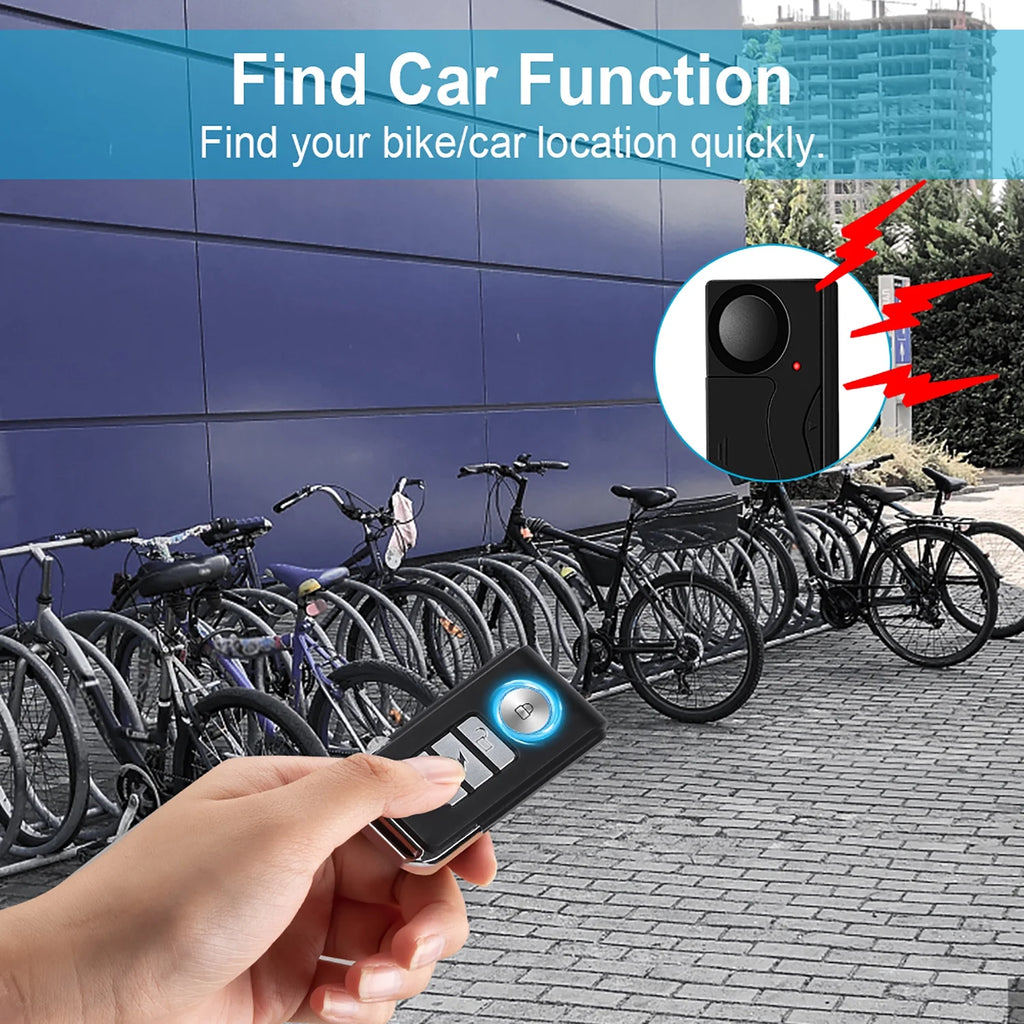 2Pack Remote Control Anti-Theft Bicycle Alarm Q917423