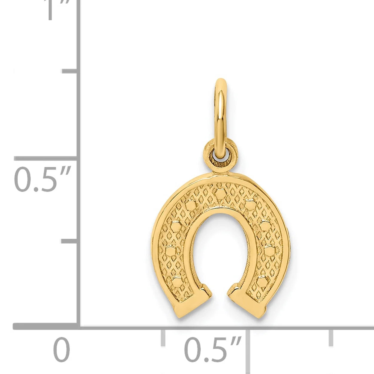 14K Yellow Gold Horseshoe Pendant Charm with 10K Yellow Gold Rope Chain Necklace 20'' P105