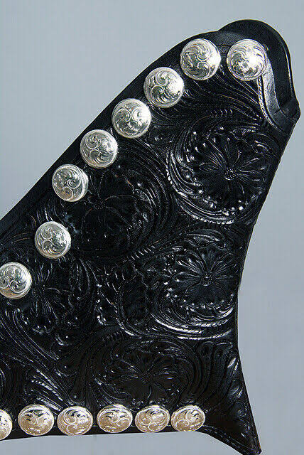 Black Leather Saddle Stirrup Cover A9054