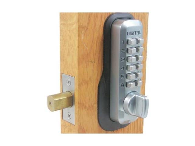 Mechanical Keyless Deadbolt Lock; Bright Chrome (Grey) P469026