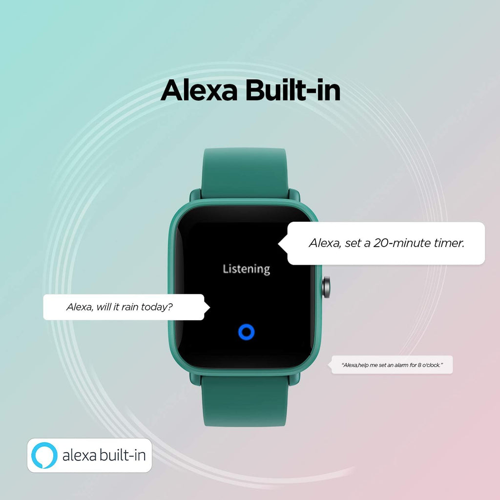 Smart Watch with Alexa Built-In, GPS Fitness Tracker, 5 ATM Water Resistant (Green) R91998