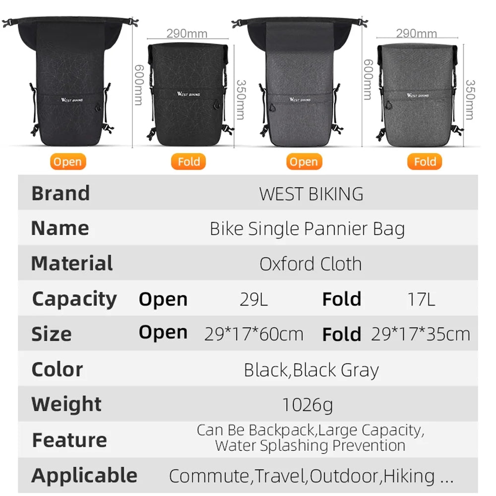 Large Capacity Bike Rear Seats Bag E95805