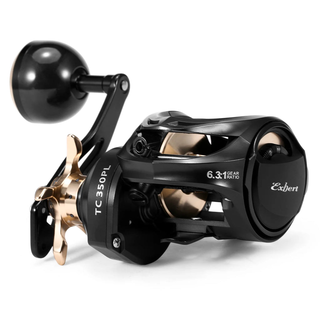 Carbon Fiber Baitcaster Fishing Reel, 9+1BB, 6.3:1 Gear Ratio, Magnetic Brake System E688