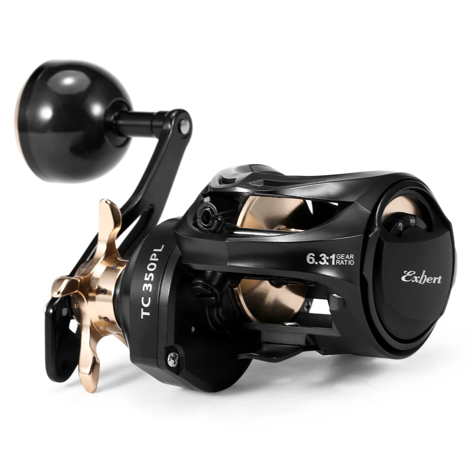 Carbon Fiber Baitcaster Fishing Reel, 9+1BB, 6.3:1 Gear Ratio, Magnetic Brake System E688