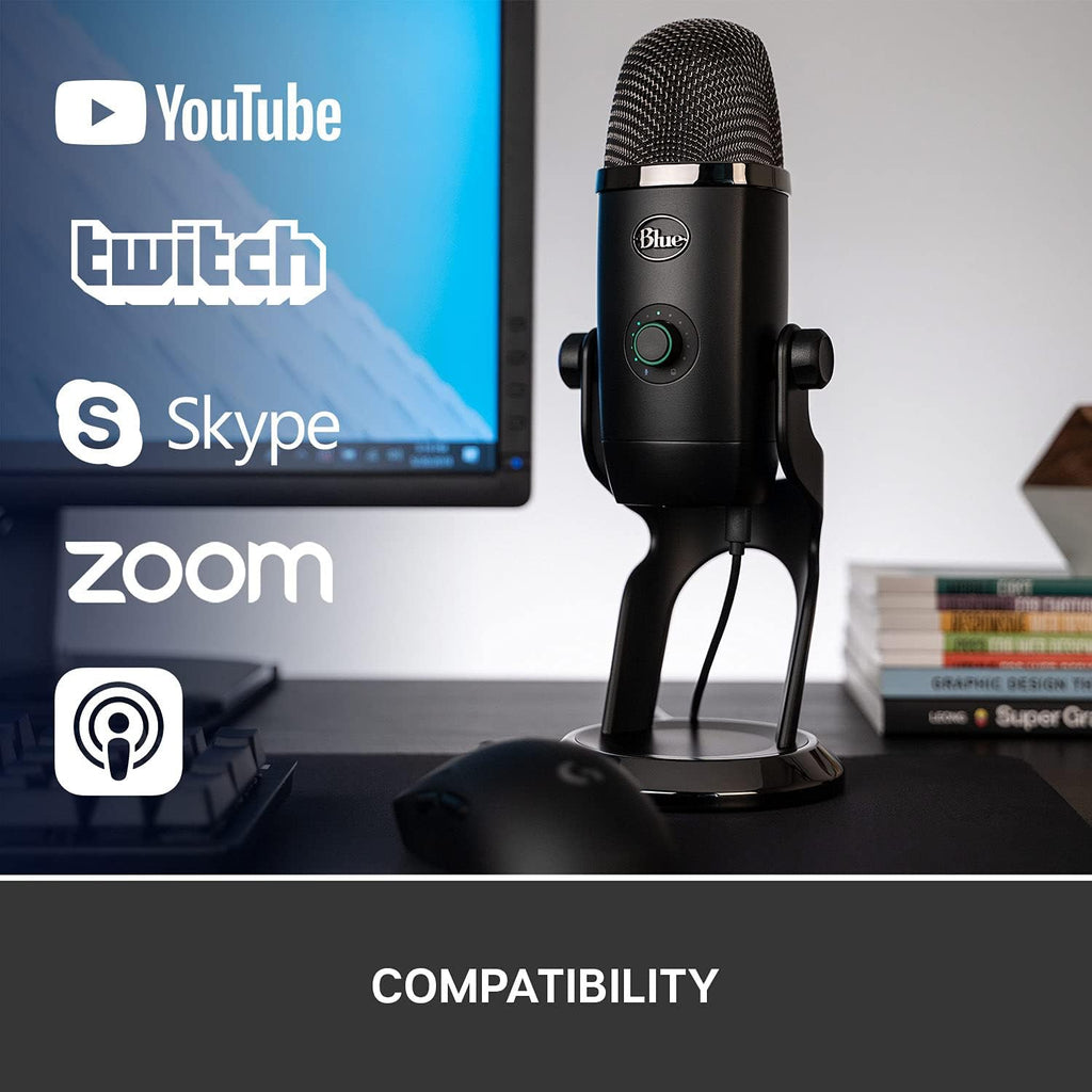 Blue Yeti X Professional Condenser USB Microphone with High-Res Metering, LED Lighting R184934