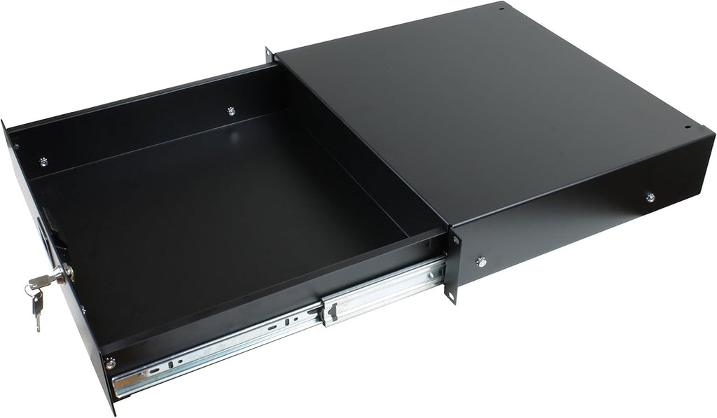 Standard Sliding Steel Rack Drawer 2U with Slam Latch & Key Lock K727