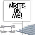 Pack of 25 Blank White Yard Signs 18x24 with H-Stakes B25254