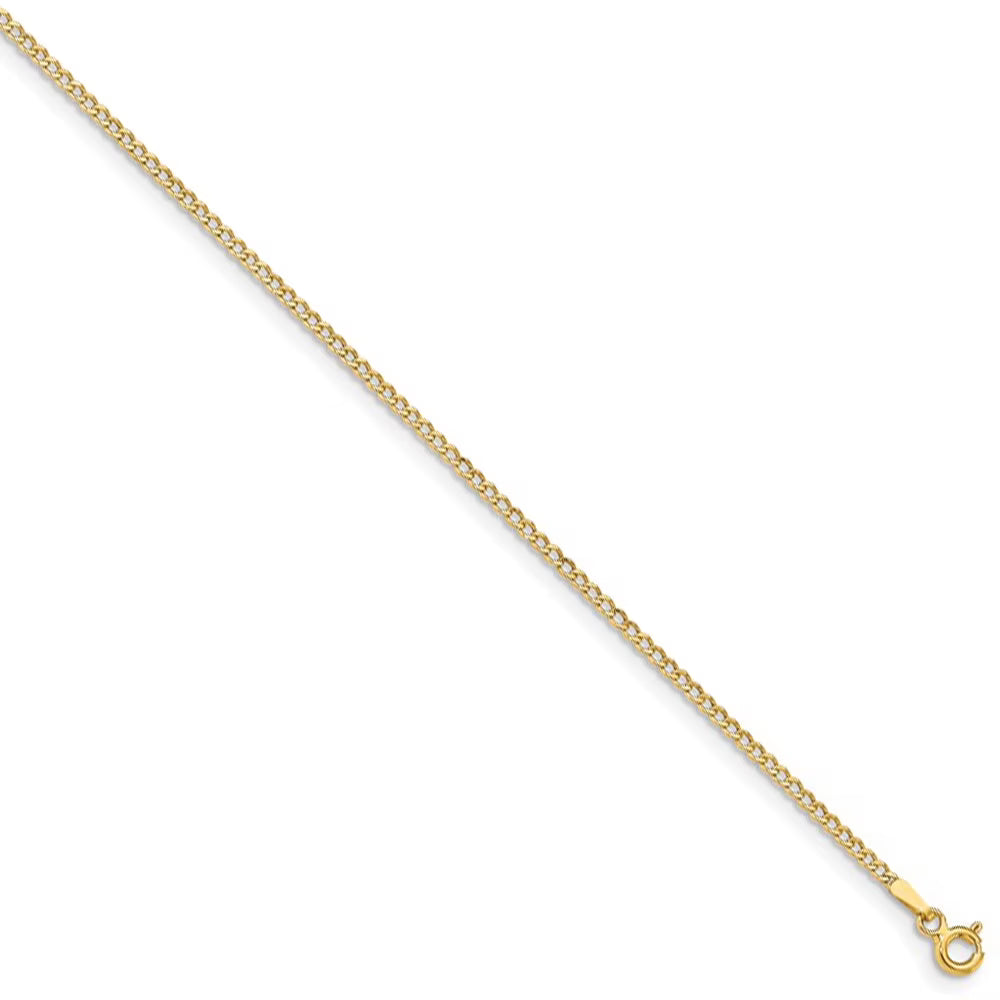 14k Yellow Gold Hollow Curb Chain Necklace, 22 Inch Z552