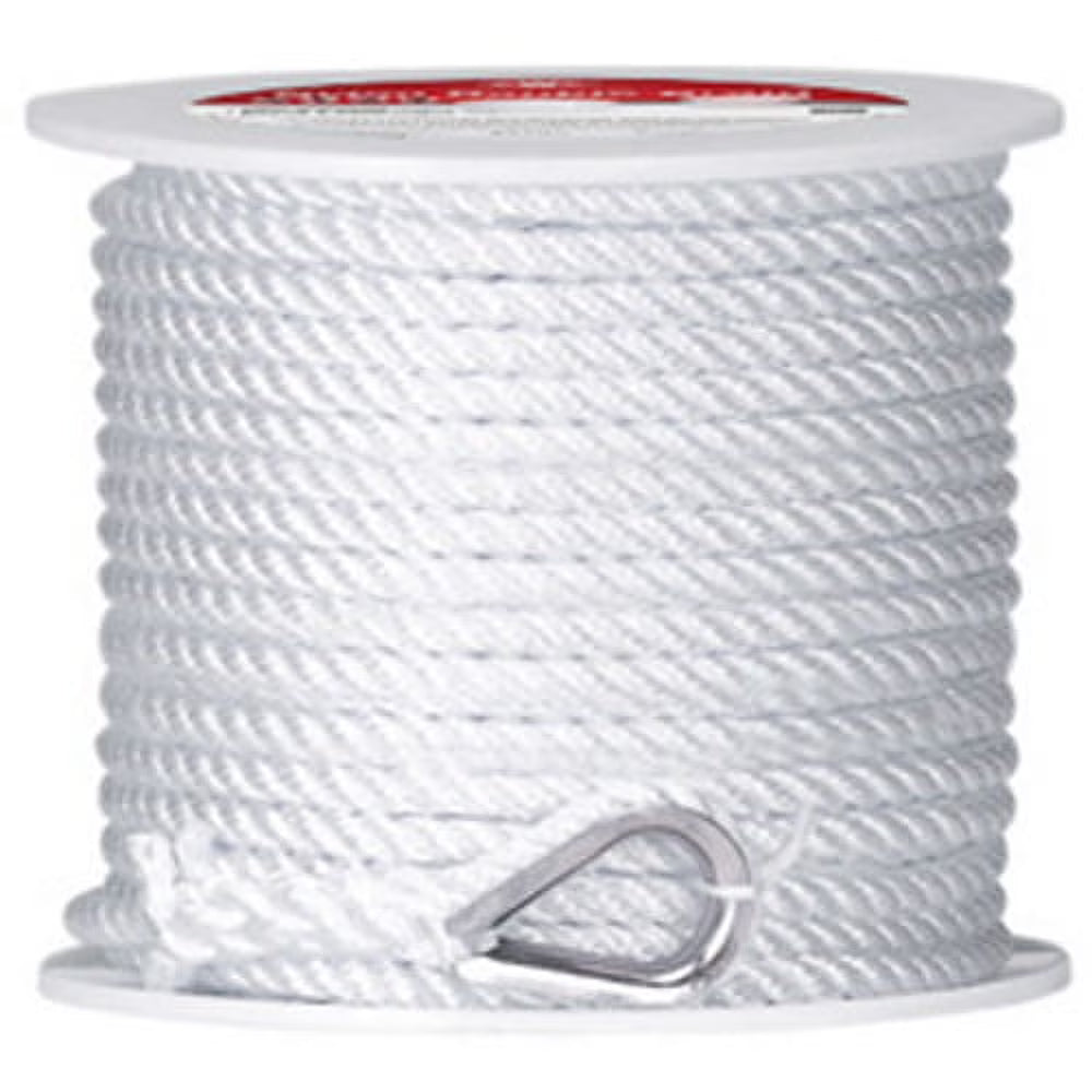 Twisted Nylon Anchor Line, 1/2" x 250 ft., White A808
