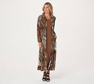 Wild Cat/Brown Duster & Maxidress Set, Size Small O755