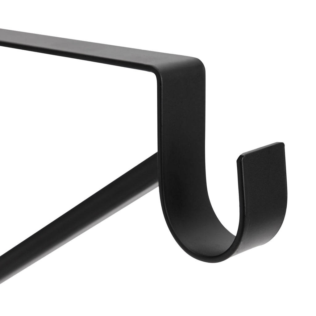 4 Pack Metal Closet Hanging Shelf Rod Bracket Holder and Support, Heavy Duty Bar for Shelving (Black, 12.5 x 1 x 9.5 in) Y8653