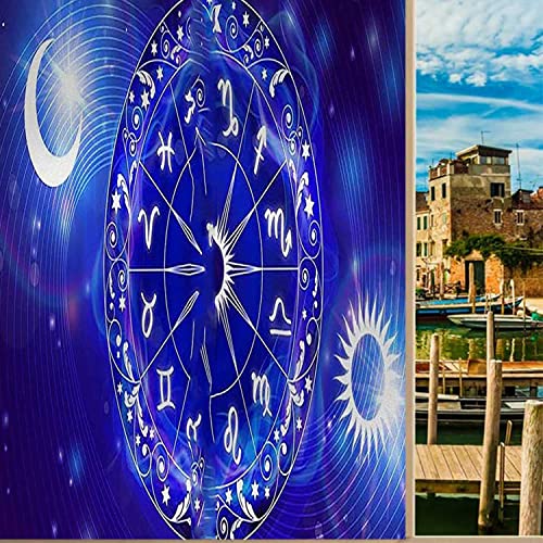 Astrology Blue Window Privacy Film, 17.7 in x 78.7 in B794