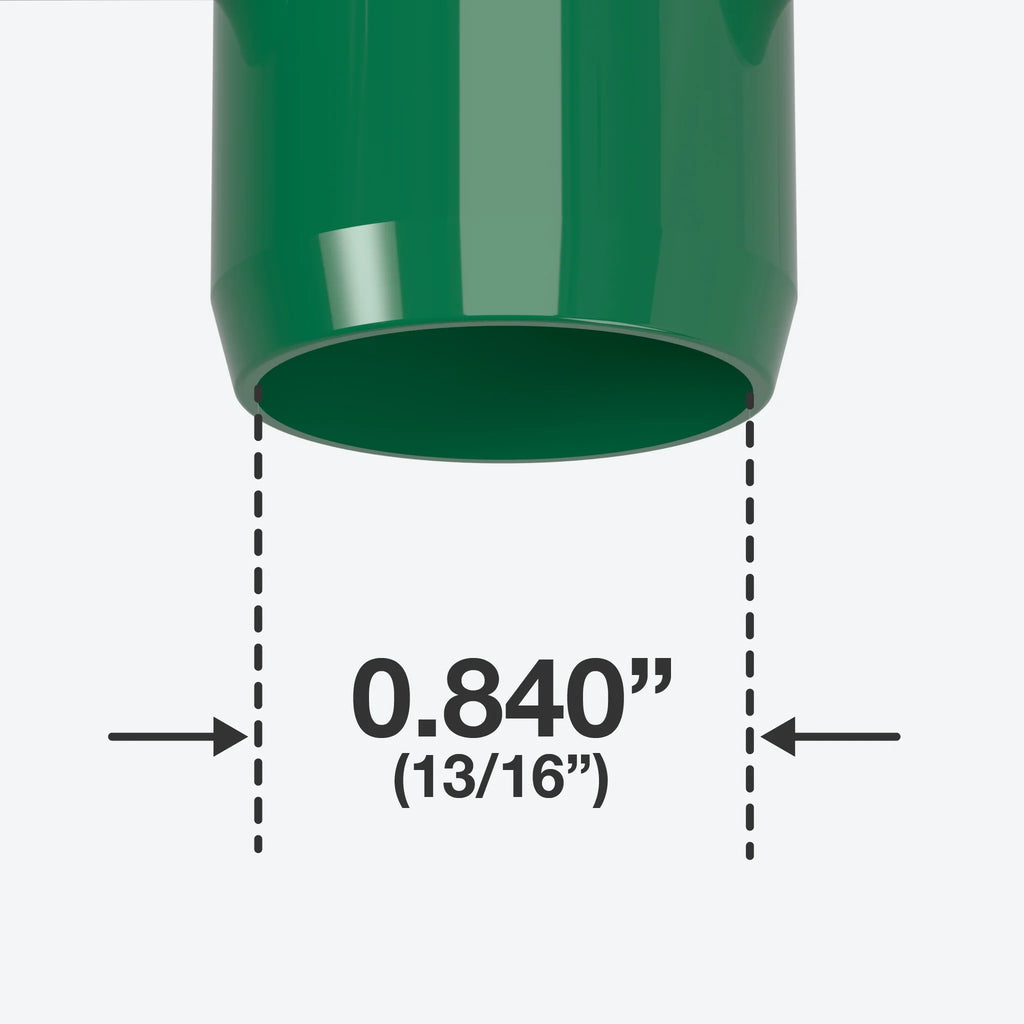 3/4" Size Green 3-Way Elbow PVC Fitting 8-Pack G698