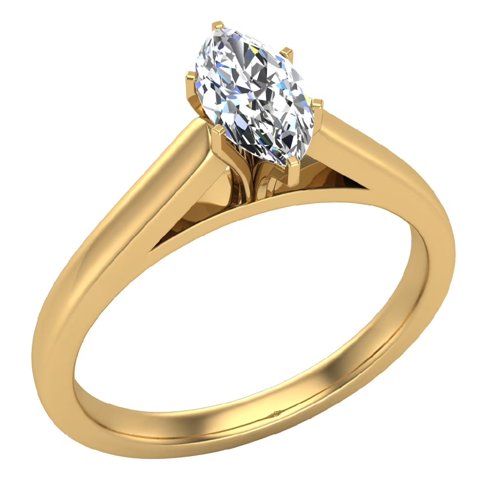 Marquise Solitaire GIA Certified 0.50 Carat 14K Gold Ring F191190
