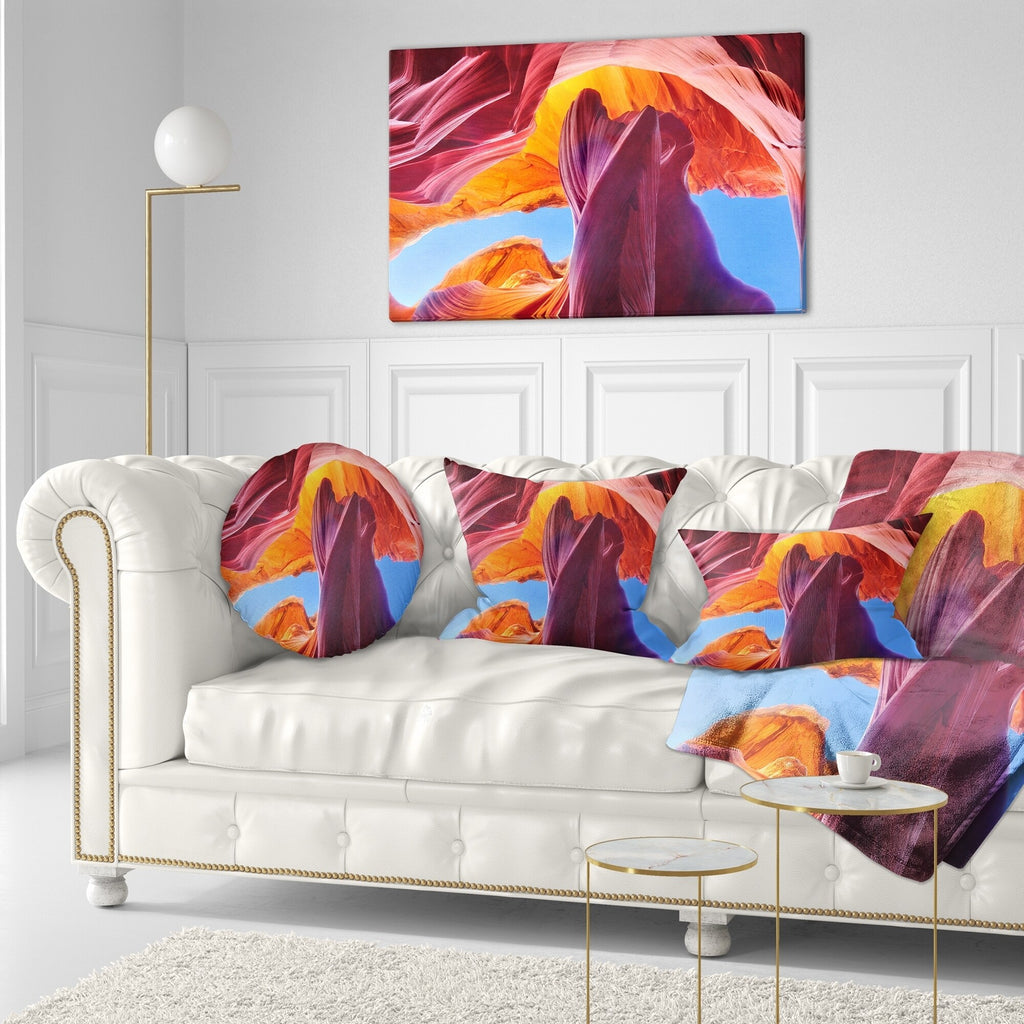 Blue Sky in Antelope Canyon Landscape Photography Throw Pillow 12 in. x 20 in. X7090