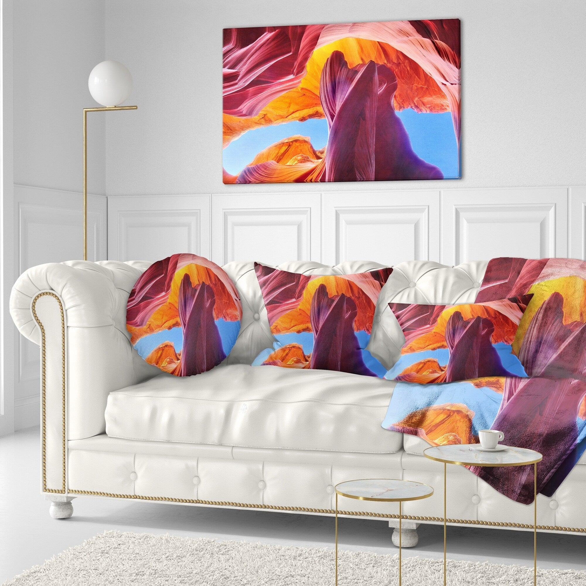 Blue Sky in Antelope Canyon Landscape Photography Throw Pillow 12 in. x 20 in. X7090