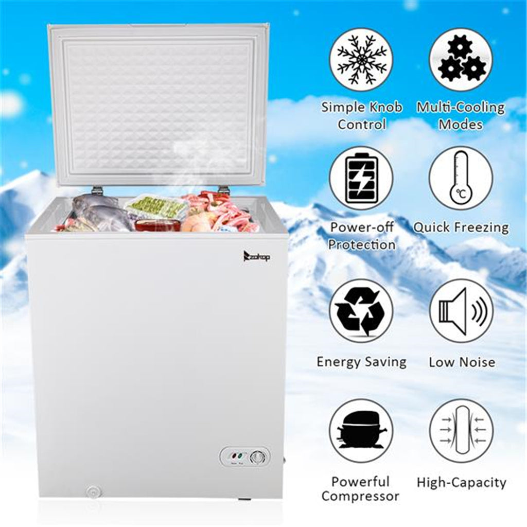 White Single Door Horizontal Freezer, 143L / 5.0 CU.FT V593