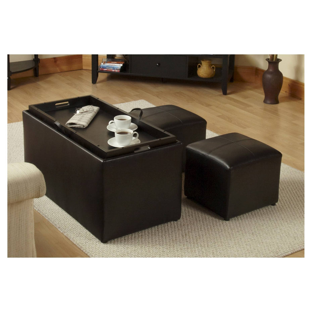 Black Espresso Storage Ottoman K10295