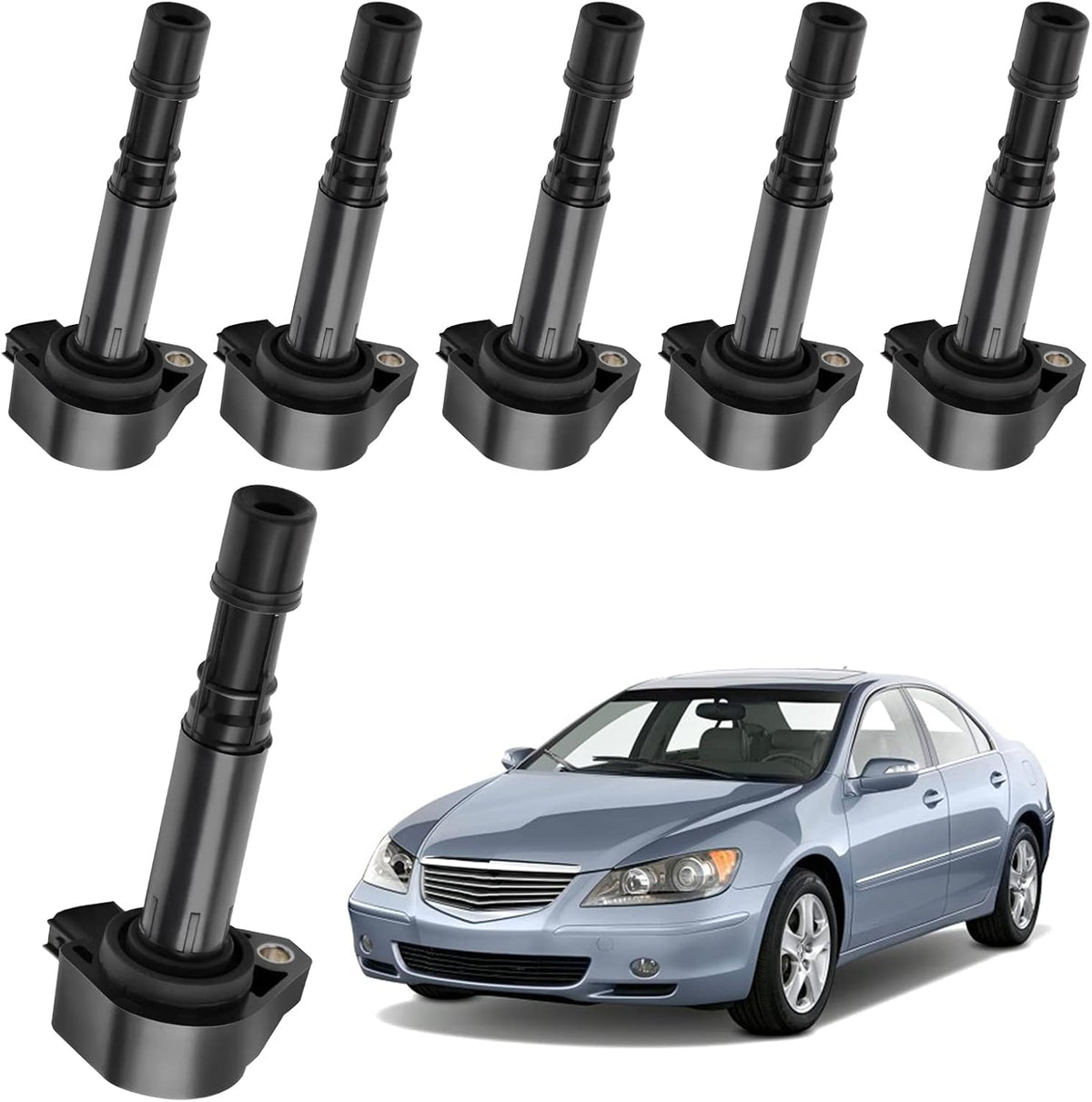 Ignition Coil 6-Pack Compatible with Honda Accord Civic Odyssey Pilot Ridgeline Acura CL RL TL 3.0L 3.2L 3.5L V6 Pack of 2 L11234