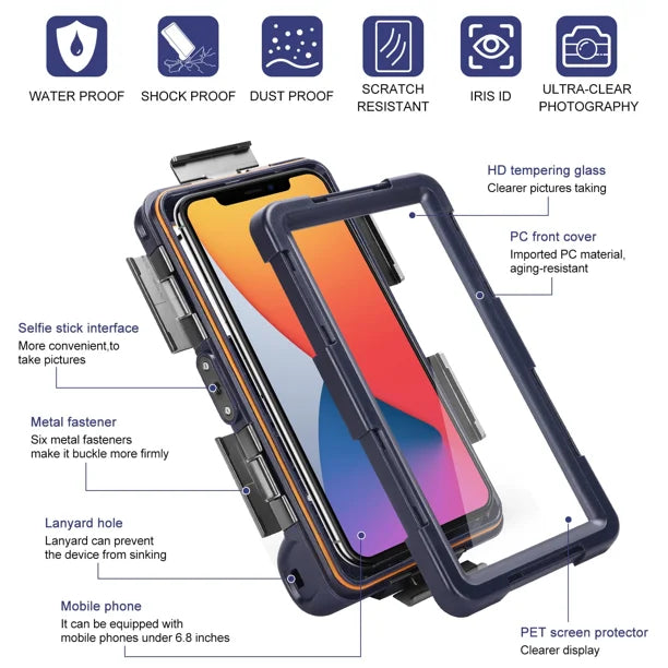 Waterproof Protective Case for Oppo A92 and Phones Up to 6.9 Inch with Lanyard R467065