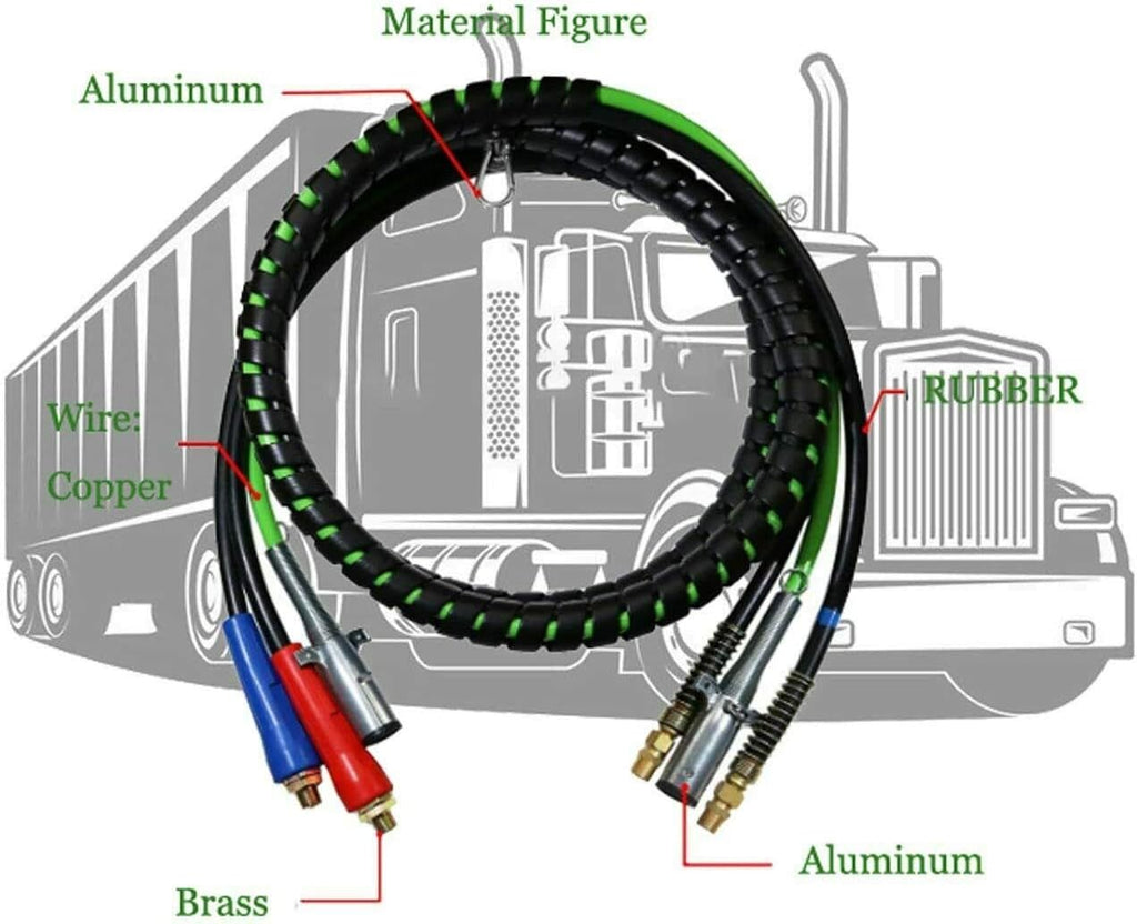 12 Ft 3-in-1 ABS Electrical and Rubber Air Line Hose Assemblies Z628