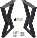 2 Pcs Cast Iron Square Tube Desk Legs 28” Height 20” Wide U992536
