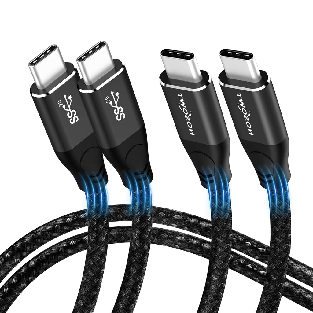 4K USB C Cable 100W 15FT 2 Pack USB 3.2 Gen 2X2 20Gbps Data Transfer PD Fast Charging X869235
