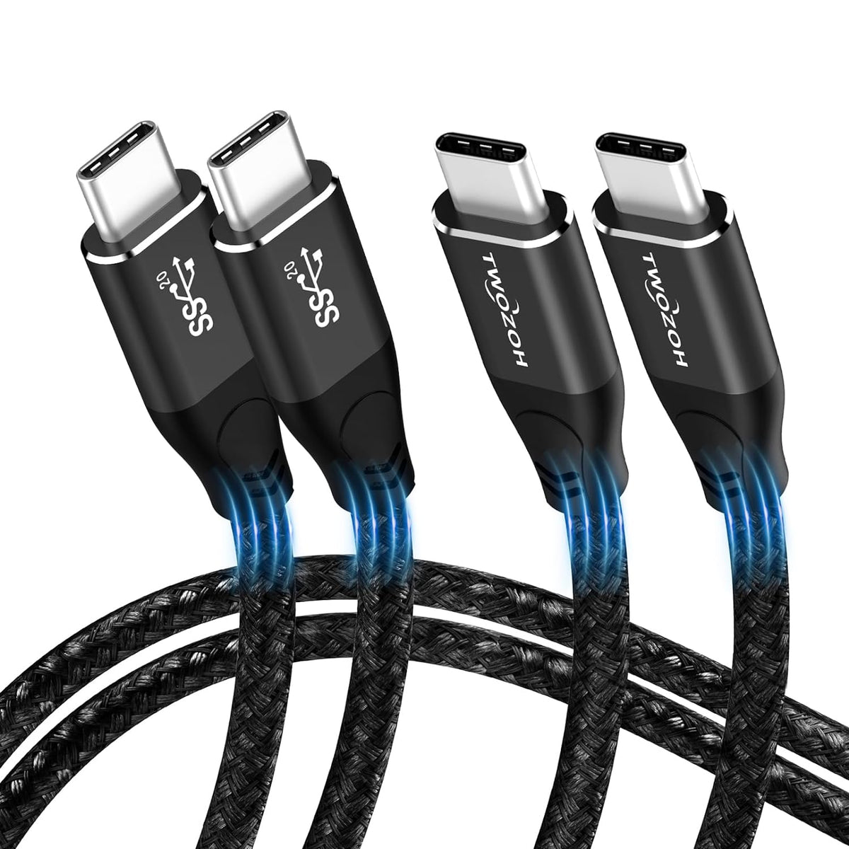4K USB C Cable 100W 15FT 2 Pack USB 3.2 Gen 2X2 20Gbps Data Transfer PD Fast Charging X869235