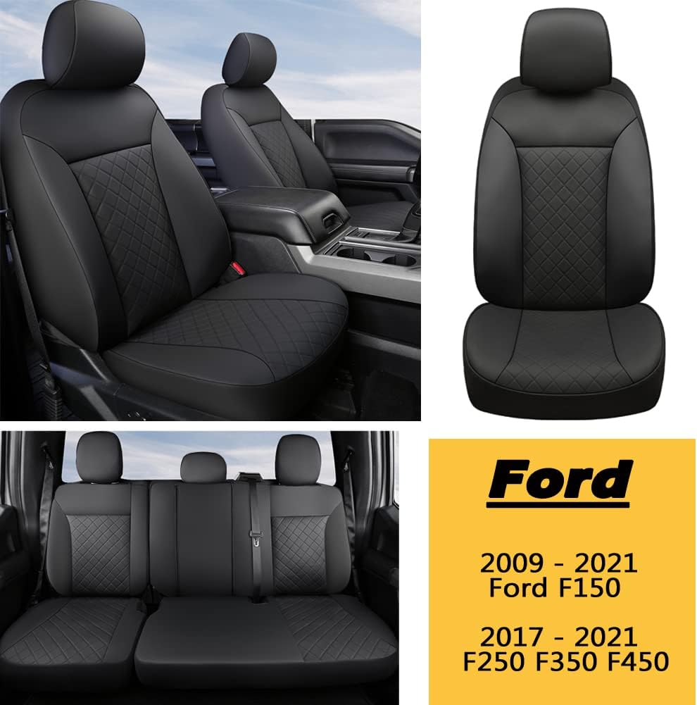 Black Car Seat Covers Full Set Seat Protectors R5257