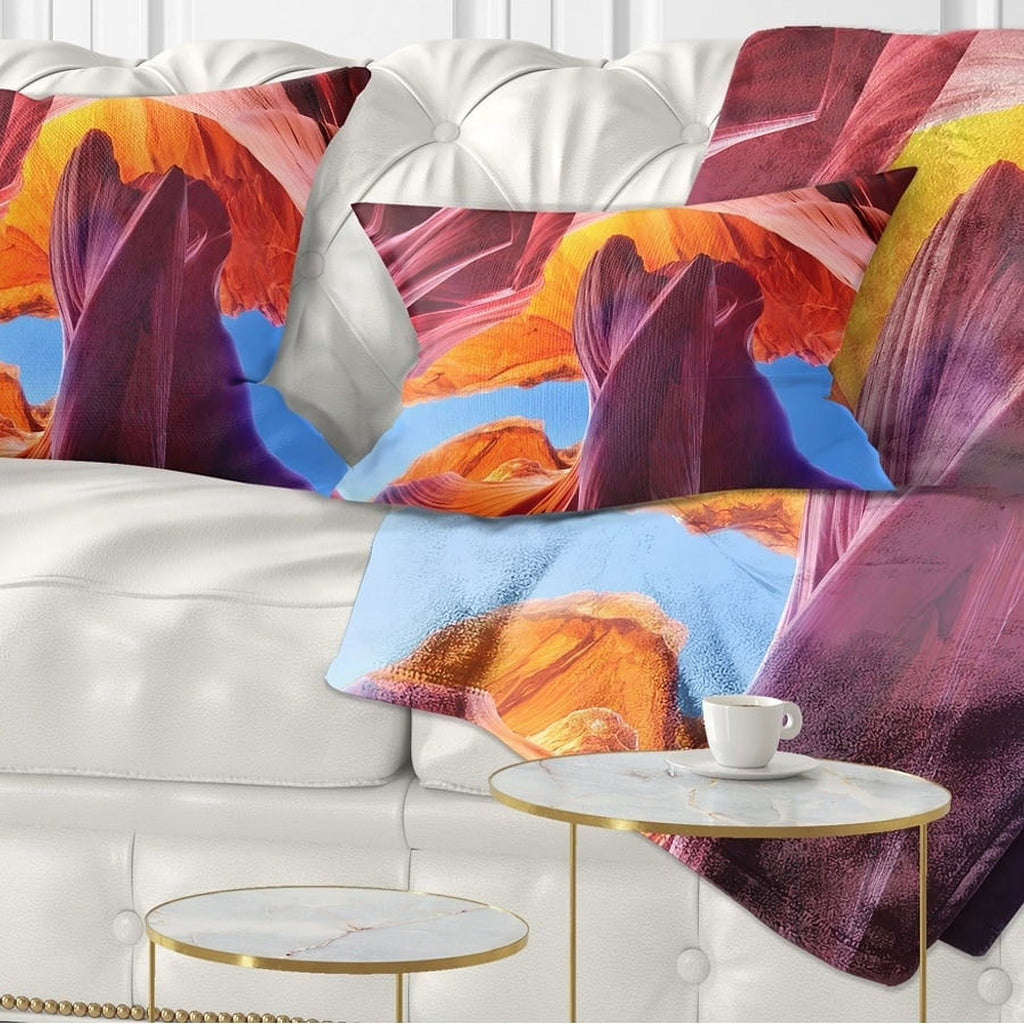Blue Sky in Antelope Canyon Landscape Photography Throw Pillow 12 in. x 20 in. X7090
