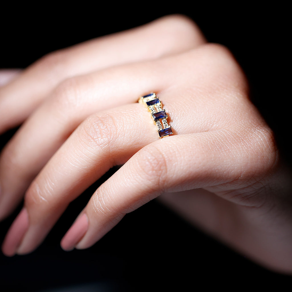 14K Yellow Gold Eternity Ring with Diamond Q676