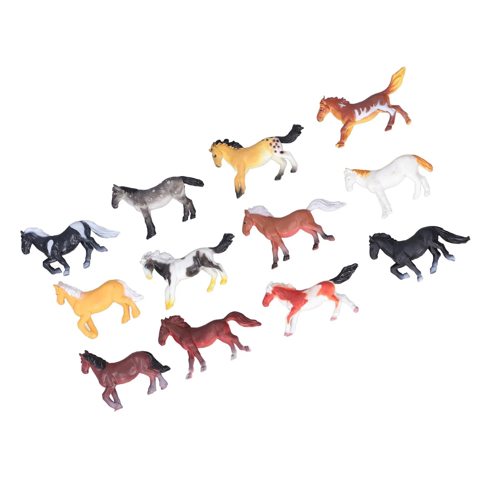 12Pcs Plastic Toy Horses Horse Figurine F622930