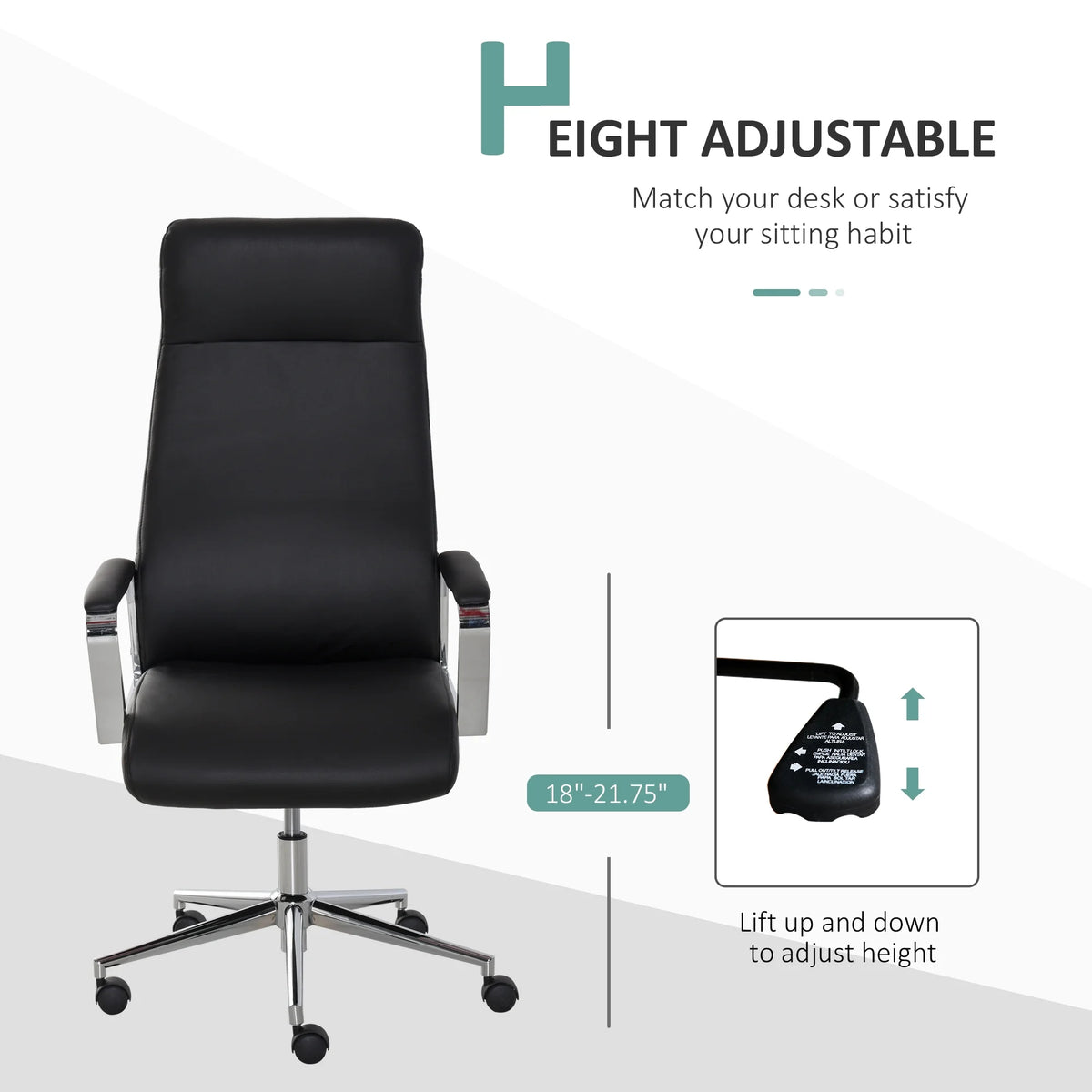 Black Executive Chair with Adjustable Height & Swivel C283231