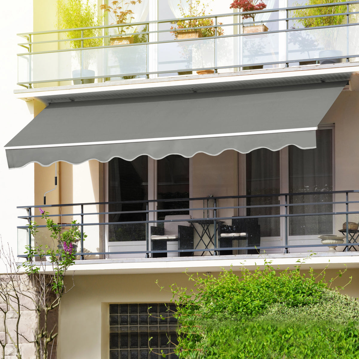 Gray Retractable Patio Awning N36358