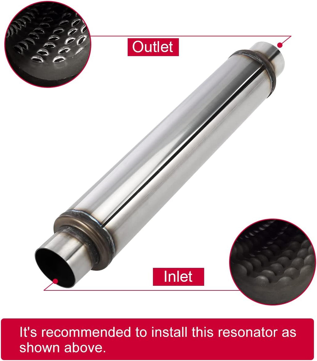 3 Inch Inlet/Outlet Exhaust Muffler Resonator, 18" Length Overall 22", Stainless Steel, Pack of 2 L7821