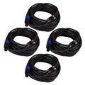 4 Pack 50 Foot Banana to Speakon Speaker Cables 12 Gauge 2 Conductor Black W129907