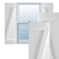 16-1/8x22 x 33x22 PVC Three Board Joined Board and Batten Shutters with Z-Bar, Unfinished (Per Pair) J19458