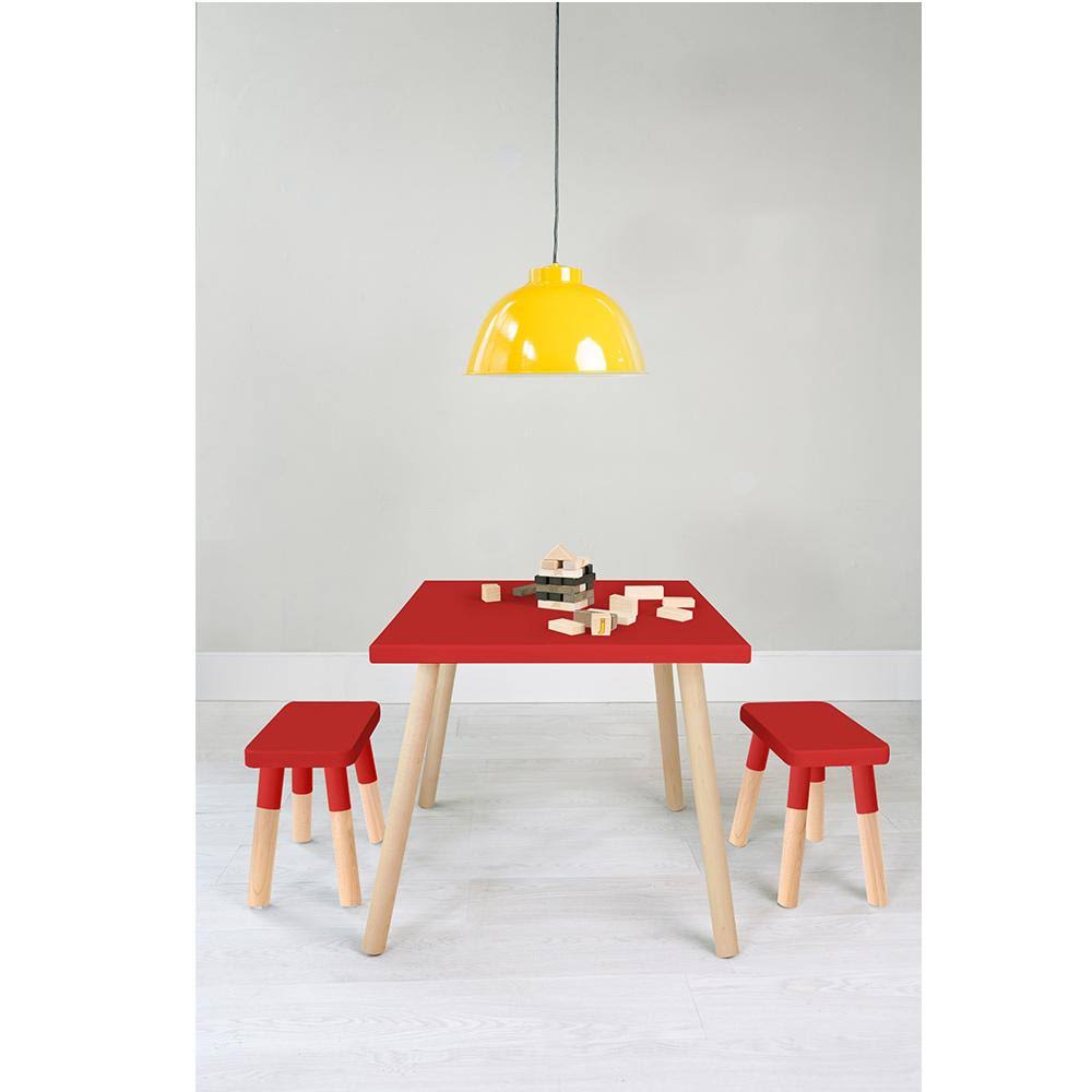 Red/Walnut Wood Kids Chairs (Set of 2) B26432