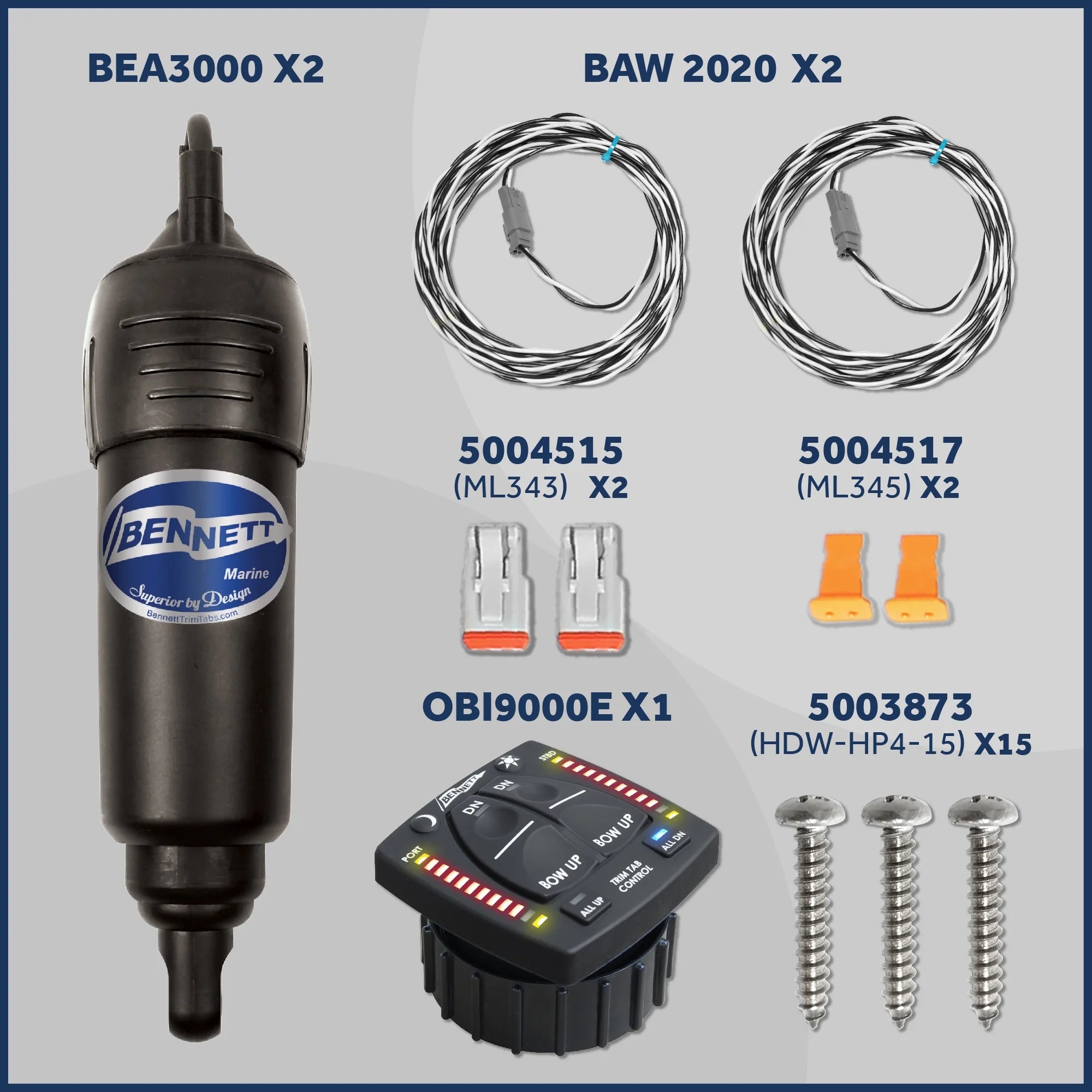 12" x 12" Electric Trim Tab System Complete Kit D6442