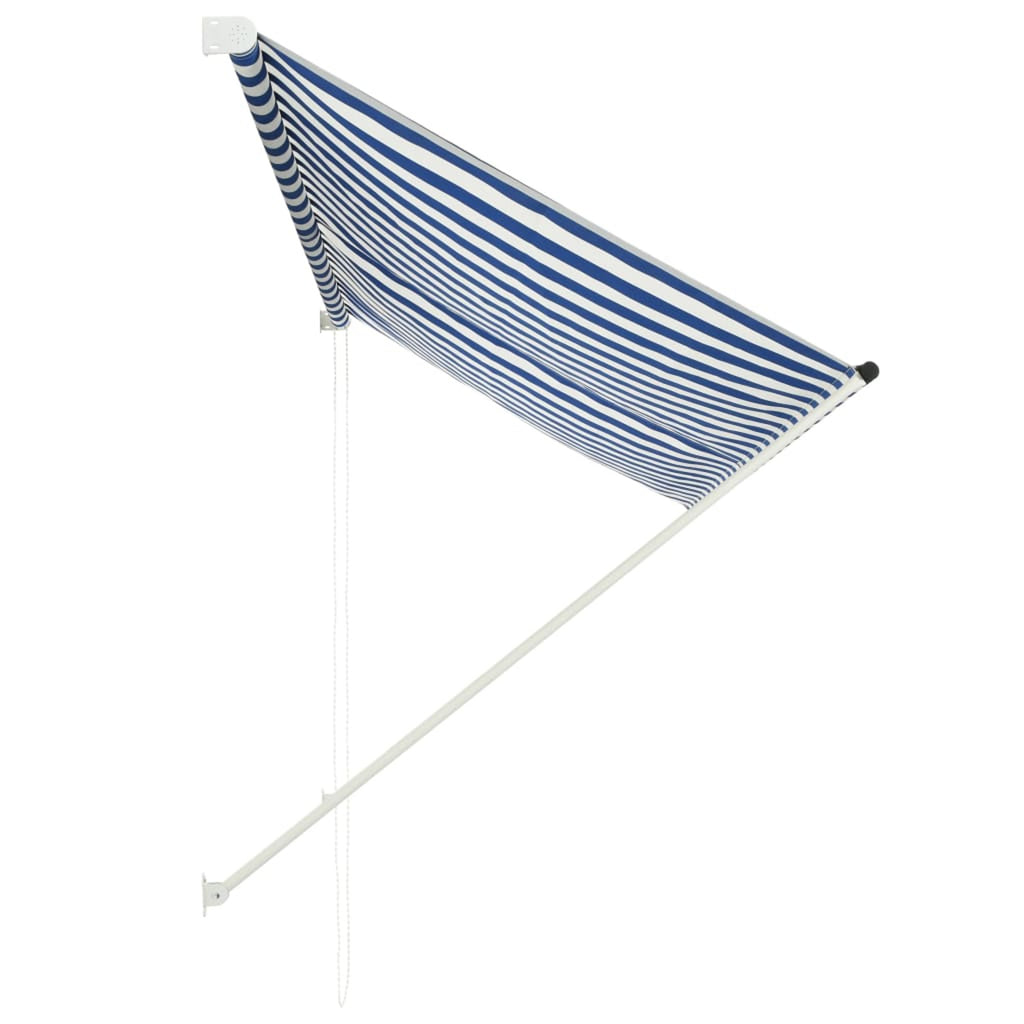 Retractable Awning 98.4" x 59.1" Blue and White F69143