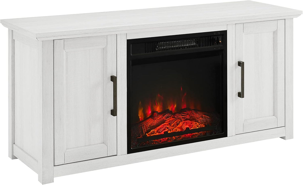 Dark Walnut TV Stand with Electric Fireplace D887
