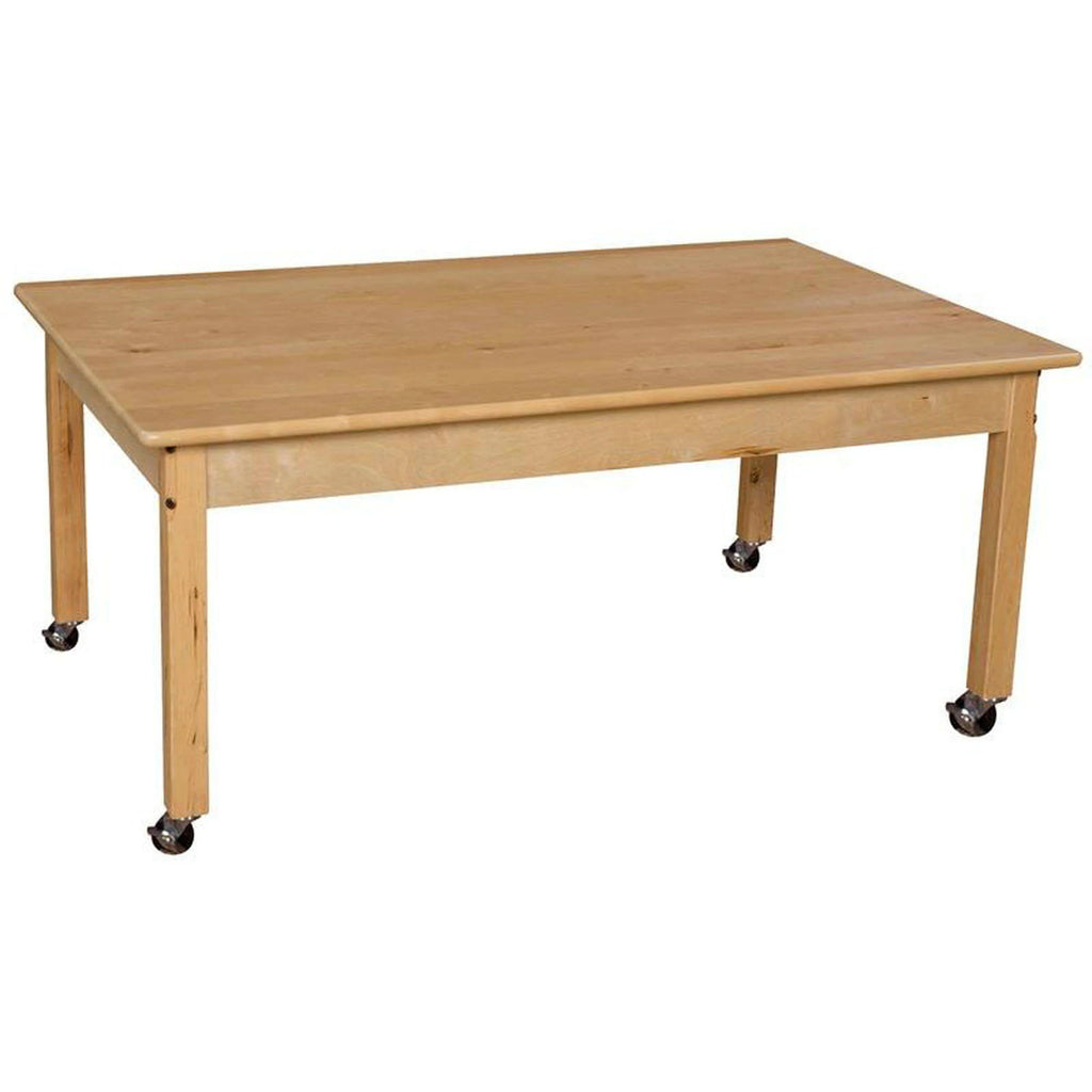 Mobile Rectangle Hardwood Table with Legs Z7672