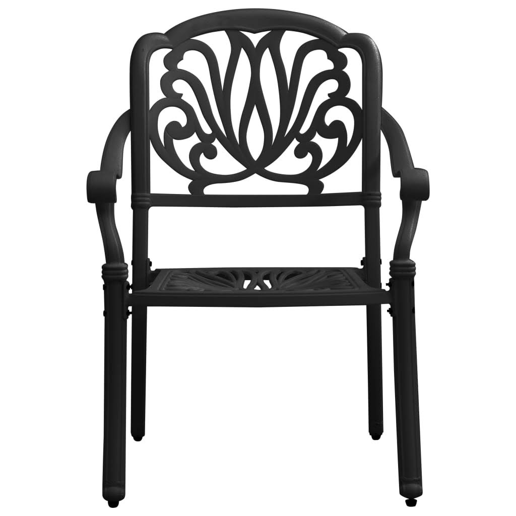 3 Piece Bistro Set Cast Aluminum Black X620332
