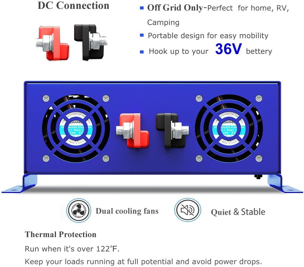 4000W Pure Sine Wave Power Converter with Wireless Remote Control X731507